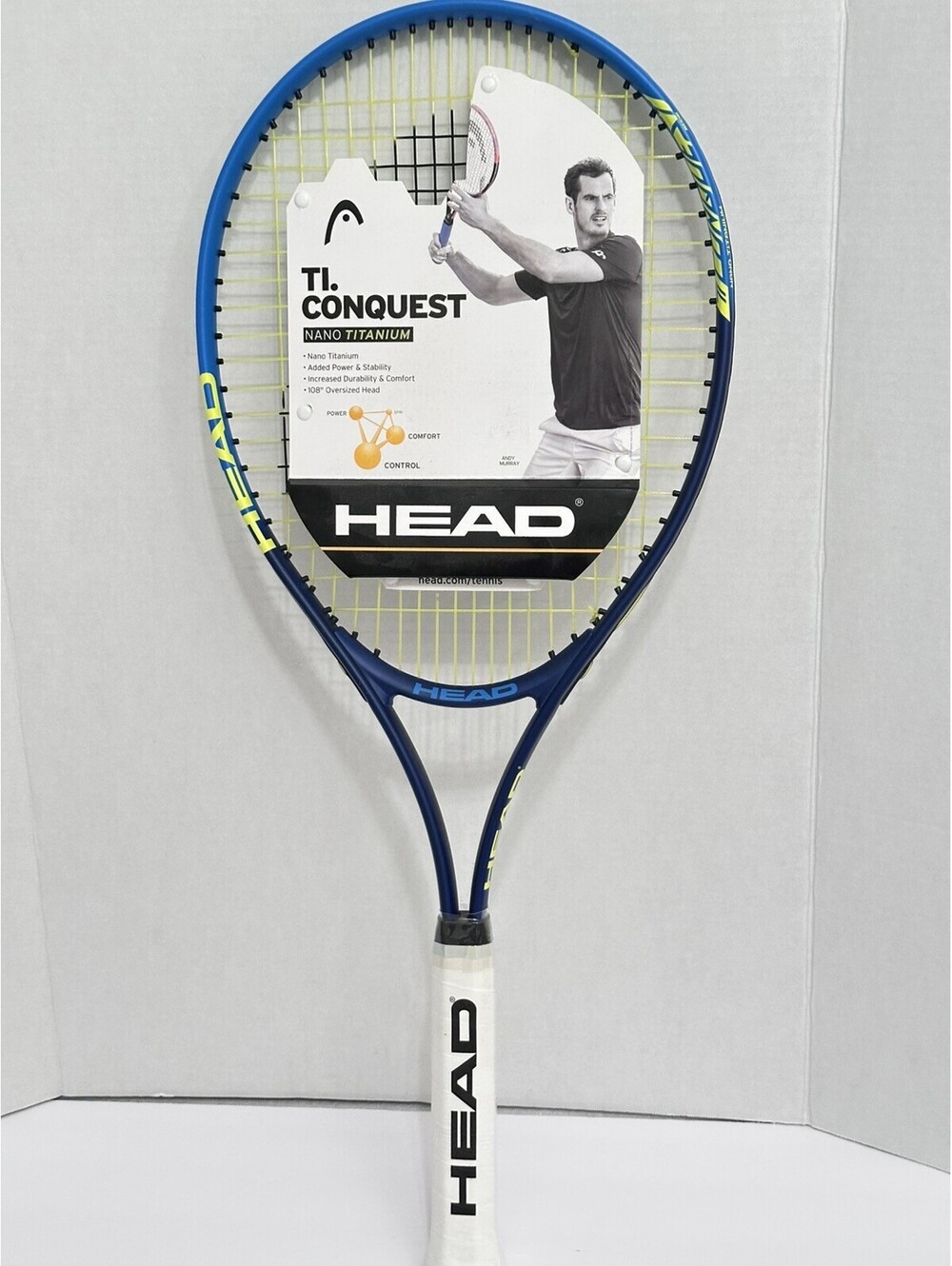 Head Ti. Instinct Comp Tennis Racquet 108in 4 1/4 -3 Racket Blue White Grip